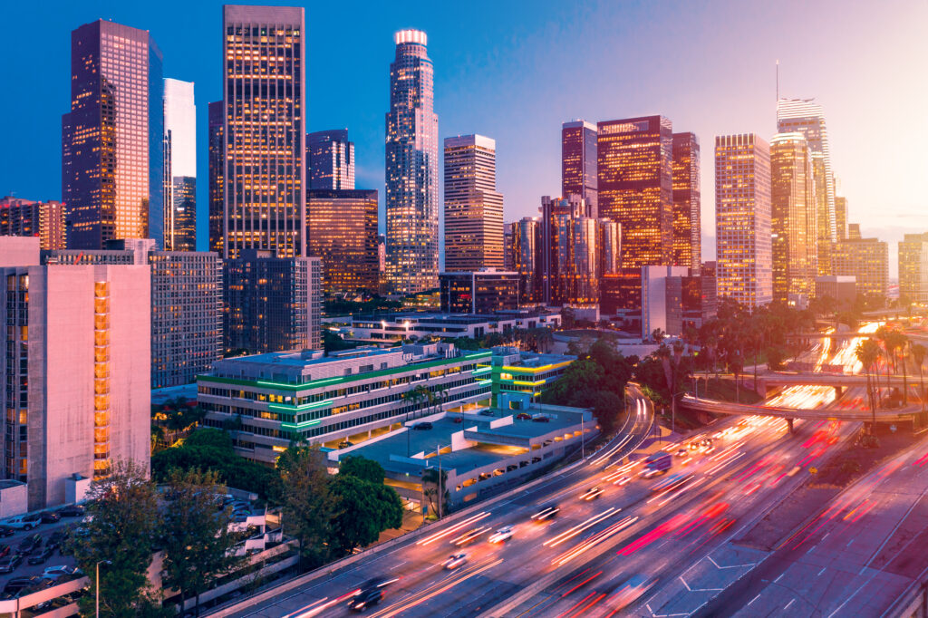 A view of downtown Los Angeles, California